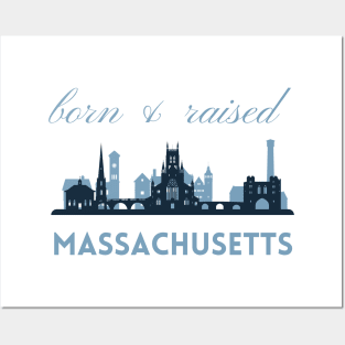 Born and raised Massachusetts Id rather be in Boston MA skyline state trip Posters and Art